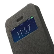 Apple iPhone 6 Plus/6S Plus, Oldalra nyíló flip tok, Ablakos Bumper, fekete