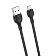 XO NB200 USB kábel, Micro USB, (1 méter 2,1A), fekete