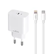 Maxlife MXTC-06, 1XUSB - C, PD, QC, 20W, Hálózati gyorstöltő, ( +TypeC - Lightning kábel), fehér