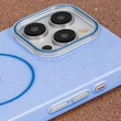 Apple iPhone 17 Pro Max, Szilikon tok, Thin Mag Glitter, kék