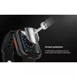 Apple Watch 4/5/6/SE 44mm, Nillkin Okosóra műanyag védőtok szilikon keret, szürke