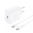 Foneng EU62, 1XUSB-C GAN PD 45W Hálózati gyorstöltő (+TypeC - TypeC kábel), fehér