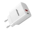 MOONX MC04  1XUSB-A + 1XUSB-C  PD  20W QC 3,0 Hálózati gyorstöltő, fehér