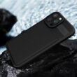 Apple iPhone 14, Szilikon tok, Camera Protected, fekete