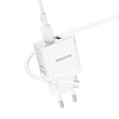 Borofone BN15 2XUSB-A 10W, 2,1A, Hálózati töltő (+Micro USB kábel), fehér