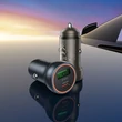 Borofone BZ32A, Szivargyújtós töltő, PD 30W QC 3.0 1x USB-A + 1x USB-C + Type-C - Lightning kábel, szürke (GYORS TÖLTÉS)
