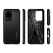 Samsung G988 Galaxy S20 Ultra, Szilikon tok, Spigen Rugged Armor, ACS00711, fekete