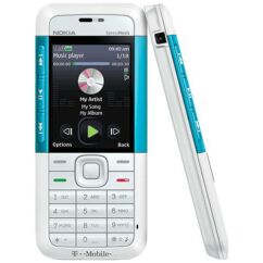 Nokia 5310 elő+akkuf, Előlap, fehér-kék