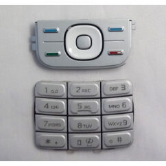Nokia 5200/5300 alsó+felső, Gombsor (billentyűzet), ezüst