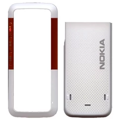 Nokia 5310 elő+akkuf, Előlap, fehér-narancs