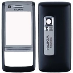 Nokia 6280 elő+akkuf+gomb, Előlap, ezüst-fekete