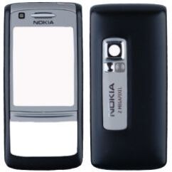 Nokia 6280 elő+akkuf+gomb, Előlap, ezüst-fekete