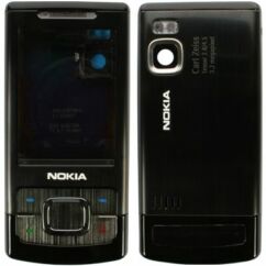 Nokia 6500 Sl komplett ház +gomb, Előlap, fekete