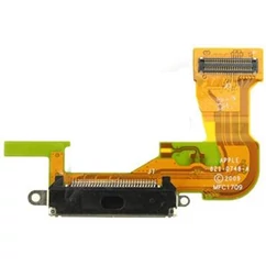 Apple iPhone 3Gs, Átvezető szalagkábel (Flex), (csengőhangszóróval), Töltő csatlakozó, fekete