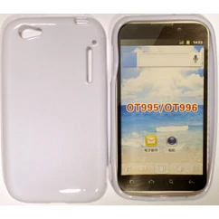 Alcatel OT-995 One Touch, Szilikon tok, S-Case, fehér