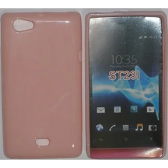 Sony Xperia Miro ST23i, Szilikon tok, S-Case, rózsaszín