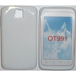 Alcatel OT-991, Szilikon tok, S-Case, fehér
