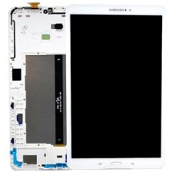 Samsung T585 Galaxy Tab A 10.1 LTE, LCD kijelző érintőplexivel és előlappal, fehér