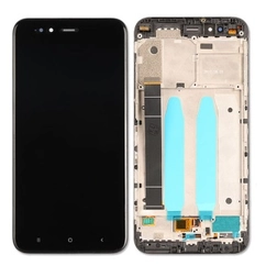 Xiaomi Mi A1/Mi 5X, LCD kijelző érintőplexivel és előlap kerettel, fekete