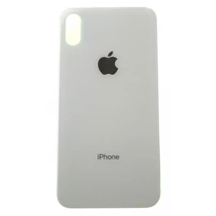 Apple iPhone X, Akkufedél + ragasztó, (nagy lyukú verzió), fehér (OEM)