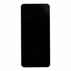 Samsung A125/A127 Galaxy A12/A12s/A12 Nacho, LCD kijelző érintőplexivel és előlap kerettel, fekete
