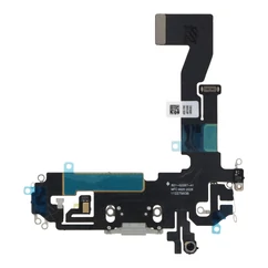 Apple iPhone 12/12 Pro, Átvezető szalagkábel (Flex), Töltő csatlakozó, fehér