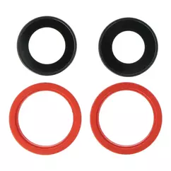 Apple iPhone 13/13 Mini, Kamera lencse és gyűrű, (4db), piros
