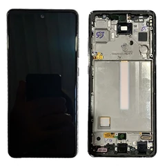 Samsung A528B Galaxy A52S 5G, LCD kijelző érintőplexivel és előlapkerettel, fekete (Service Pack) (GYÁRI FELÚJÍTOTT)