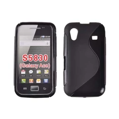 Samsung S5830 Galaxy Ace, Szilikon tok, S-Case, fekete