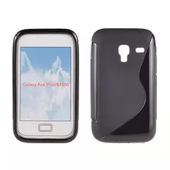 Samsung S7500 Galaxy Ace+, Szilikon tok, S-Case, fekete