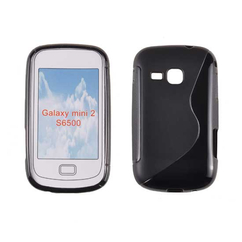 Samsung S6500 Galaxy Mini 2, Szilikon tok, S-Case, fekete