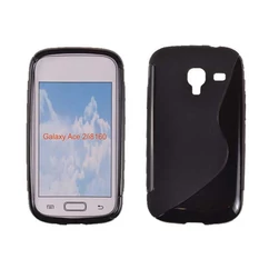 Samsung i8160 Galaxy Ace 2, Szilikon tok, S-Case, fekete