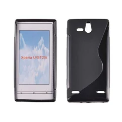 Sony Xperia U ST25i, Szilikon tok, S-Case, fekete