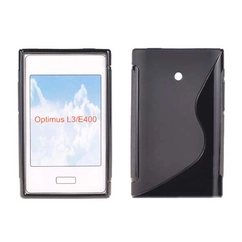 LG Optimus L3 E400, Szilikon tok, S-Case, fekete