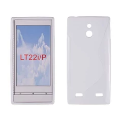 Sony Xperia P LT22i, Szilikon tok, S-Case, fehér