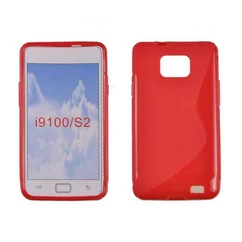Samsung i9100 Galaxy S2, Szilikon tok, S-Case, piros