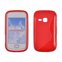 Samsung S6500 Galaxy Mini 2, Szilikon tok, S-Case, piros