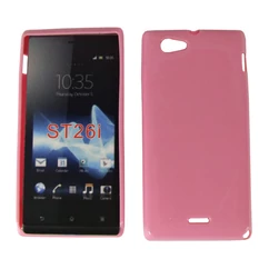 Sony Xperia J ST26i, Szilikon tok, S-Case, rózsaszín