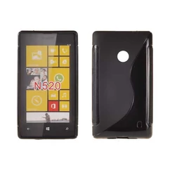 Nokia Lumia  520, Szilikon tok, S-Case, fekete