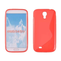 Samsung i9500 Galaxy S4, Szilikon tok, S-Case, piros