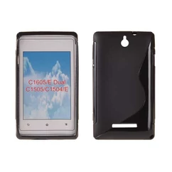 Sony Xperia E C1505, Szilikon tok, S-Case, fekete