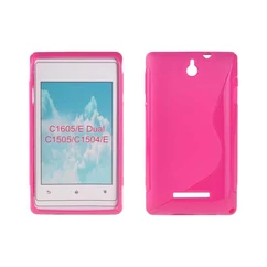 Sony Xperia E C1505, Szilikon tok, S-Case, rózsaszín