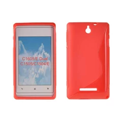 Sony Xperia E C1505, Szilikon tok, S-Case, piros