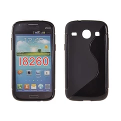 Samsung i8260 Galaxy Core, Szilikon tok, S-Case, fekete