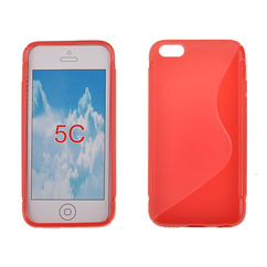 Apple iPhone 5/5S/SE/6C, Szilikon tok, S-Case, piros