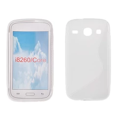 Samsung i8260 Galaxy Core, Szilikon tok, S-Case, fehér