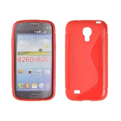 Samsung i8260 Galaxy Core, Szilikon tok, S-Case, piros