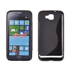 Samsung i8750 Aktiv S, Szilikon tok, S-Case, fekete