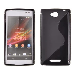 Sony Xperia C C2305, Szilikon tok, S-Case, fekete