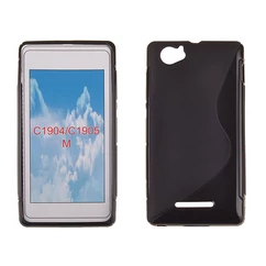 Sony Xperia M C1905, Szilikon tok, S-Case, fekete